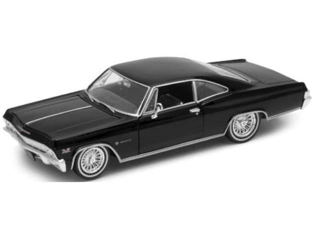 Chevrolet Impala SS 396 1965 Black (Closed) Low Rider 1:24 Scale Welly Diecast Model-Welly-Diecast Model Centre