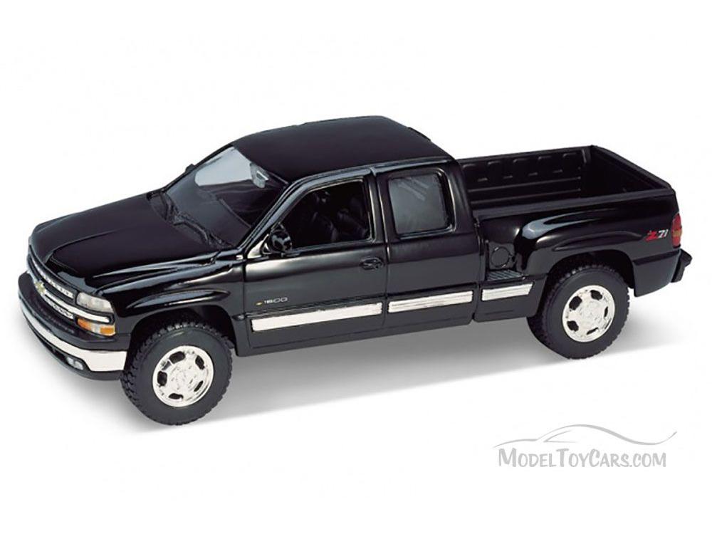 Chevrolet Silverado Tuning 1999 Black 1:24 Scale Welly Diecast Model-Welly-Diecast Model Centre