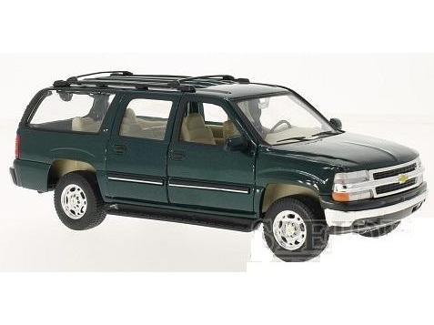 Chevrolet Suburban 2001 Metallicallic Dark Green 1:24 Scale Welly Diecast Model-Welly-Diecast Model Centre