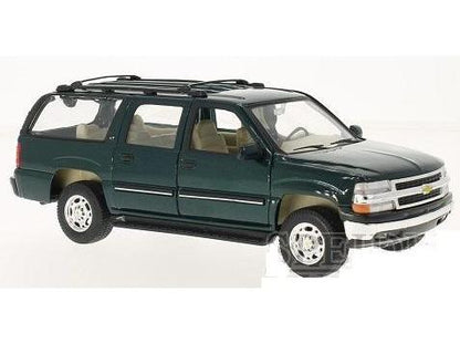 Chevrolet Suburban 2001 Metallicallic Dark Green 1:24 Scale Welly Diecast Model-Welly-Diecast Model Centre
