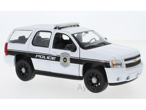Chevrolet Tahoe Police Vehicle 2008 White 1:24 Scale Welly Diecast Model-Welly-Diecast Model Centre