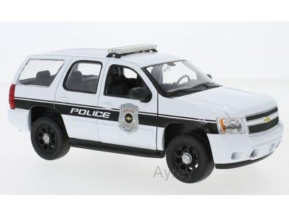 Chevrolet Tahoe Police Vehicle 2008 White 1:24 Scale Welly Diecast Model-Welly-Diecast Model Centre