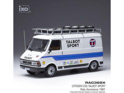 Citroen C 35 Talbot Sport 1981 Assistance w/Roof Rack + Wheels 1:43 Scale IXO Diecast Model Van-IXO-Diecast Model Centre