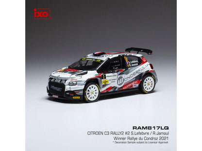 Citroen C3 Rally #2 Rallye du Condroz Huy 2021 S.Lefebvre/R.Jamoul 1:43 Scale IXO Diecast Model Car-IXO-Diecast Model Centre
