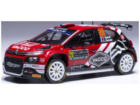 Citroen C3 Rally2 #20 WRC Rallye Monte Carlo 2024 Y.Rossel/A.Dunand 1:43 Scale IXO Diecast Model Car-IXO-Diecast Model Centre
