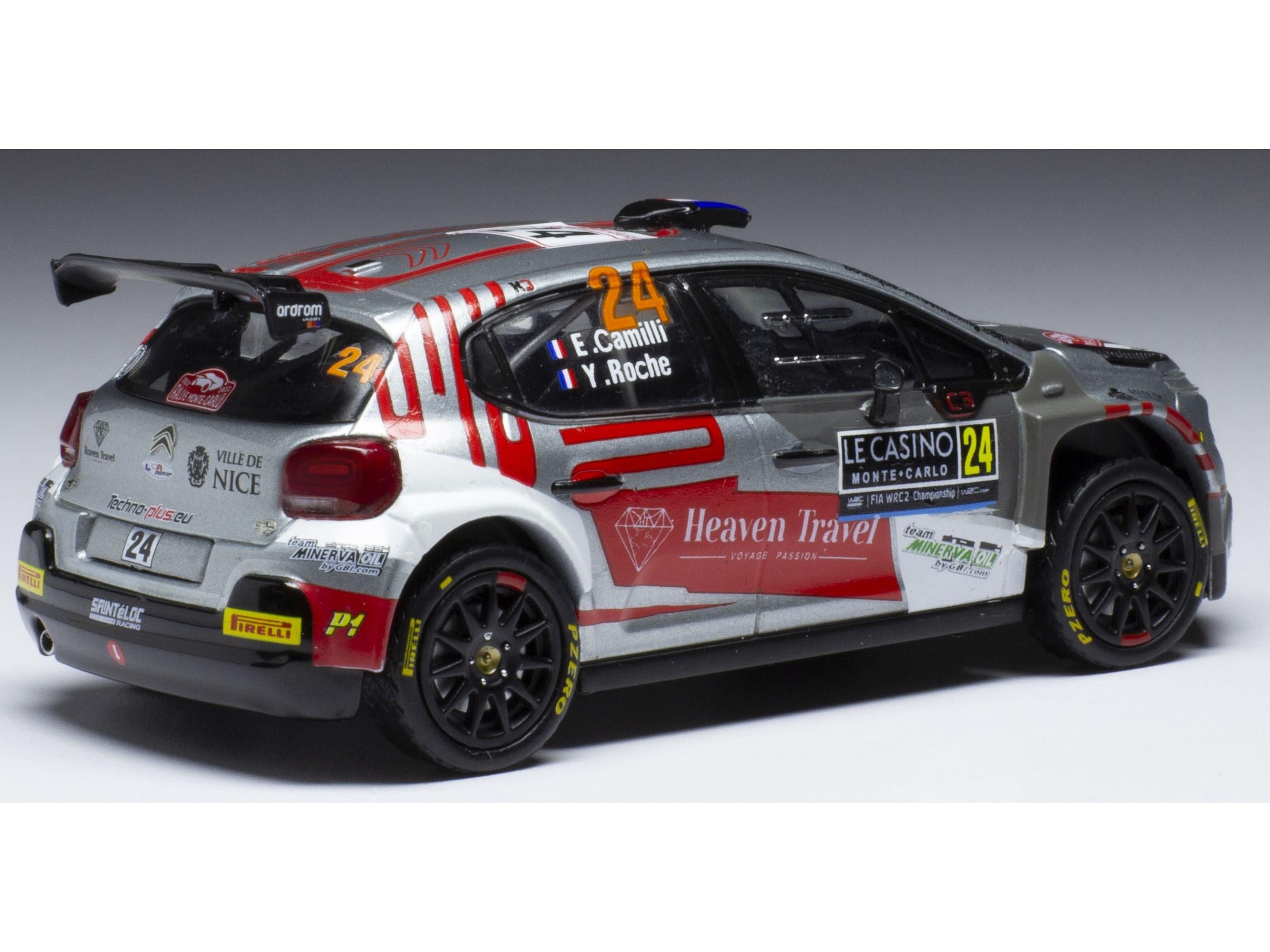 Citroen C3 Rally2 #24 WRC Monte Carlo 2022 E.Camilli/Y.Roche 1:43 Scale IXO Diecast Model Car-IXO-Diecast Model Centre