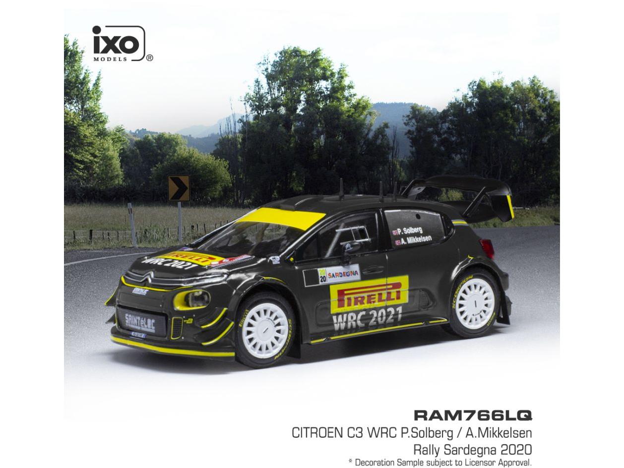 Citroen C3 WRC #21 WRC Rallye Sardinien 2020 P.Solberg/A.Mikkelsen 1:43 Scale IXO Diecast Model Car-IXO-Diecast Model Centre
