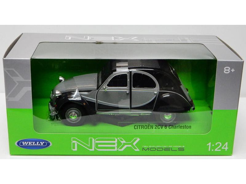 Citroen Charleston 2CV 1982 Grey/Black 1:24 Scale Welly Diecast Model-Welly-Diecast Model Centre