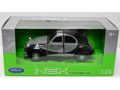 Citroen Charleston 2CV 1982 Grey/Black 1:24 Scale Welly Diecast Model-Welly-Diecast Model Centre
