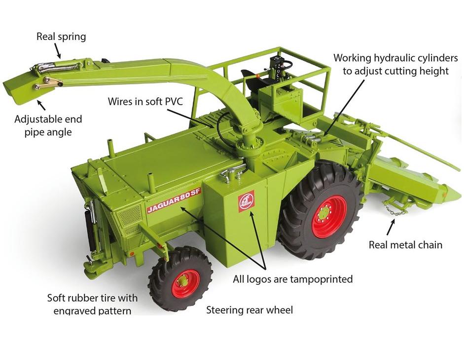 Claas Jaguar 80 SF No Cabin Combine w/Corn Header 1:32 Scale Universal Hobbies Diecast Model-Universal Hobbies-Diecast Model Centre