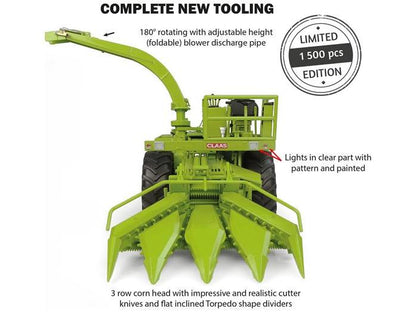 Claas Jaguar 80 SF No Cabin Combine w/Corn Header 1:32 Scale Universal Hobbies Diecast Model-Universal Hobbies-Diecast Model Centre