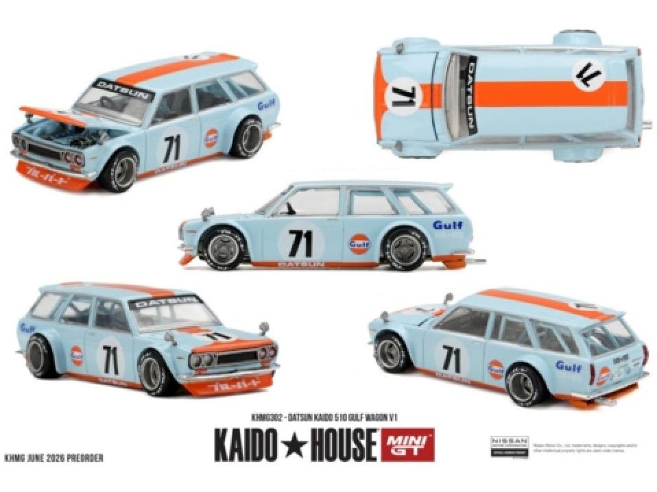 Datsun Kaido 510 Gulf Wagon V1 1:64 Scale Diecast Model Car – MINI GT-MINI GT-Diecast Model Centre