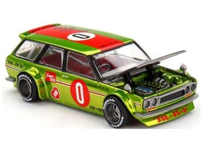 Datsun Kaido 510 Wagon OG Flo Yellow 1:64 Scale MINI GT Diecast Model-MINI GT-Diecast Model Centre