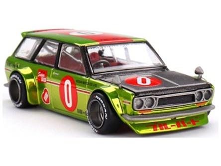 Datsun Kaido 510 Wagon OG Flo Yellow 1:64 Scale MINI GT Diecast Model-MINI GT-Diecast Model Centre