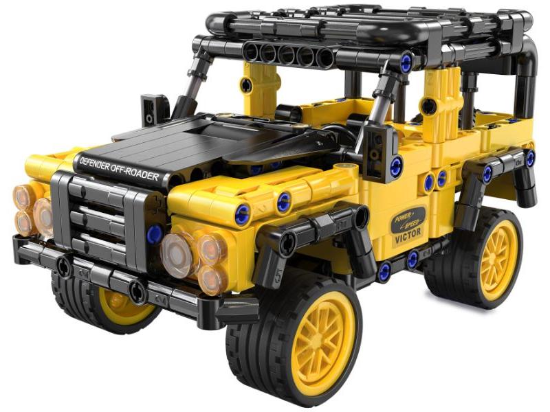 Defender Off-Roader Pull Back Brick Builder Yellow (389pcs) Cada Kit-Cada-Diecast Model Centre