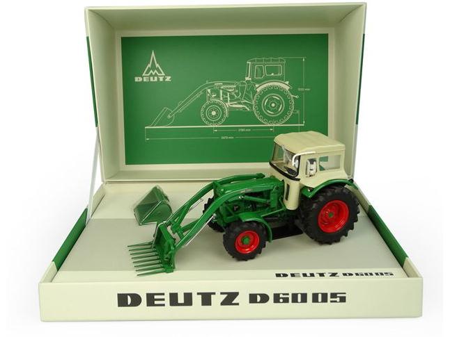 Deutz D6005 4WD Tractor w/Cab + Front Loader 1967 Box Presentation w/Loader Attachments 1:32 Scale Universal Hobbies Diecast Model-Universal Hobbies-Diecast Model Centre