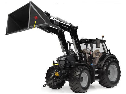 Deutz-Fahr 6150.4 TTV Warrior Tractor Gloss Black w/Stoll FZ 43-27 Front Loader 1:32 Scale Universal Hobbies Diecast Model-Universal Hobbies-Diecast Model Centre