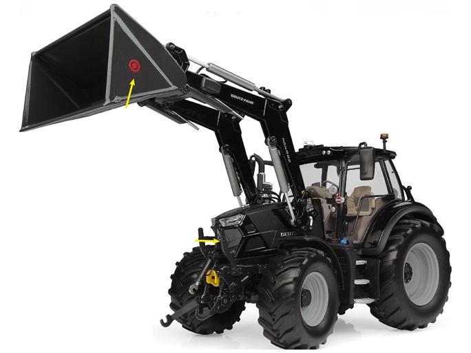 Deutz-Fahr 6150.4 TTV Warrior Tractor Gloss Black w/Stoll FZ 43-27 Front Loader 1:32 Scale Universal Hobbies Diecast Model-Universal Hobbies-Diecast Model Centre