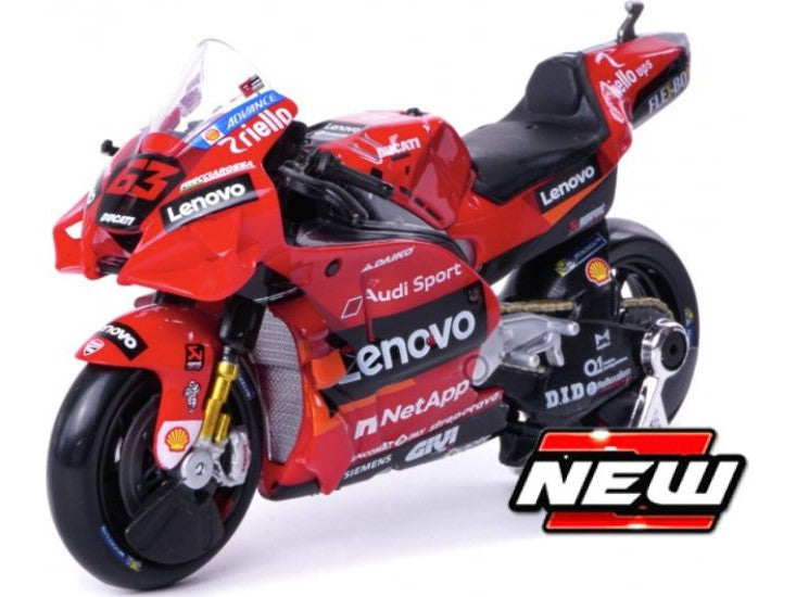 Ducati Desmosedici GP22 Lenovo #63 MotoGP World Champion 2022 Francesco Bagnaia - 1:18 Scale Diecast Model Motorcycle-Maisto-Diecast Model Centre