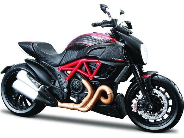 Ducati Diavel Carbon Metal Kit Black/Red 1:12 Scale Maisto-Maisto-Diecast Model Centre