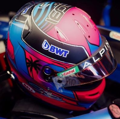Esteban Ocon BWT Alpine F1 Miami GP 2023 - 1:5 Scale Replica Helmet-Spark-Diecast Model Centre