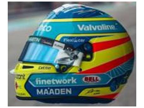 Fernado Alonso 2025 Helmet Aston Martin Aramco Formula One Team 1:5 Scale Spark Replica-Spark-Diecast Model Centre