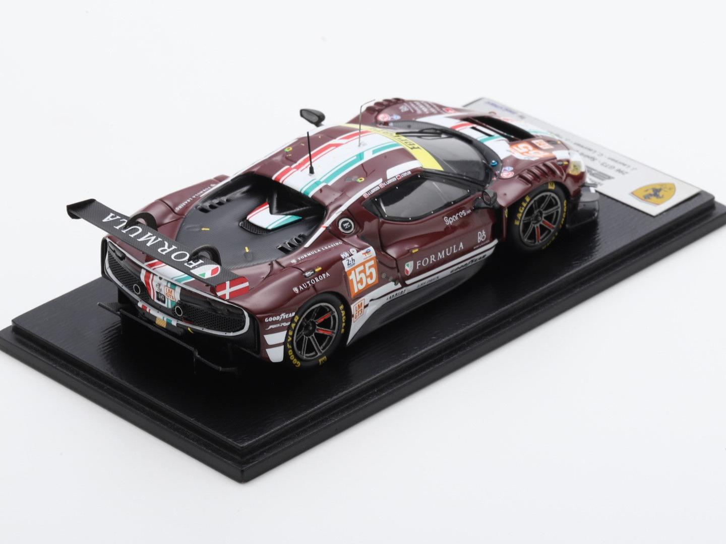 Ferrari 296 GT3 #155 Spirit of Race Le Mans 24H 2024 Laursen/Laursen/Taylor 1:43 Scale Looksmart Resin Model Car