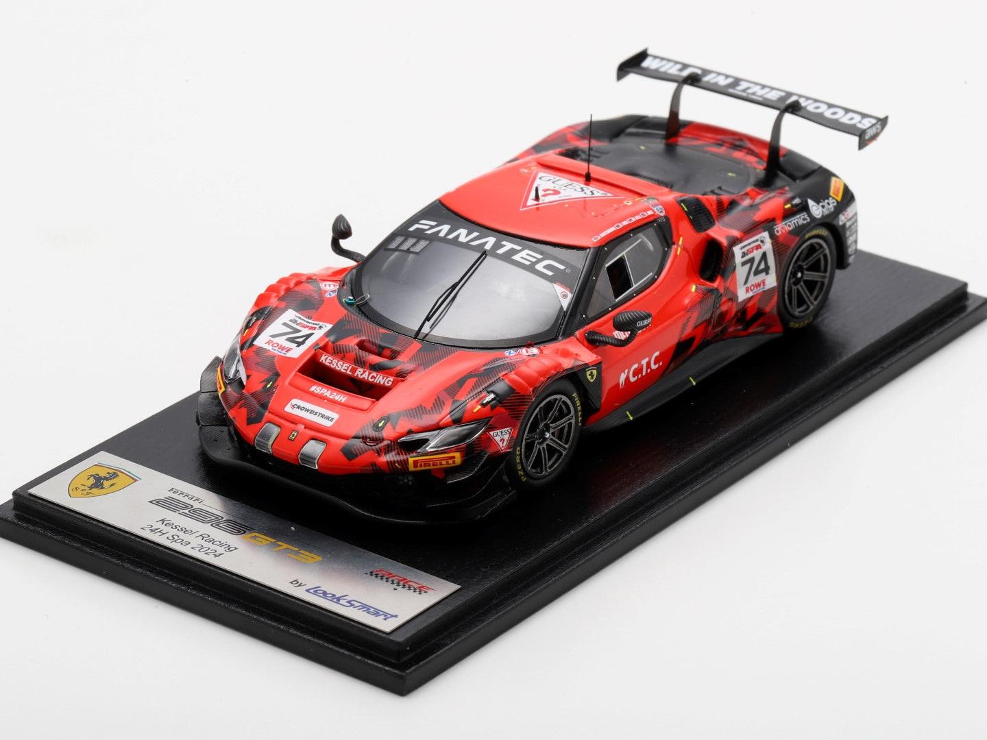 Ferrari 296 GT3 #74 Kessel Racing 24H Spa 2024 Hartshorne/Tuck/Hull/Bell 1:43 Scale Looksmart Resin Model Car