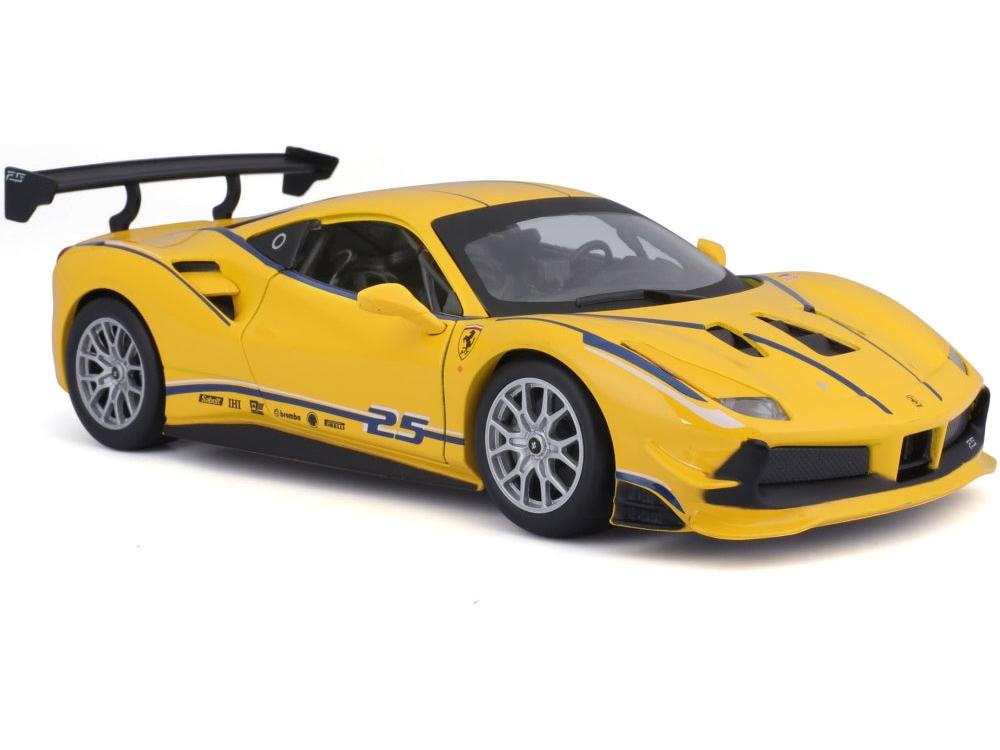 Ferrari 488 Challenge #25 Yellow 1:24 Scale Diecast Car – Bburago-Bburago-Diecast Model Centre