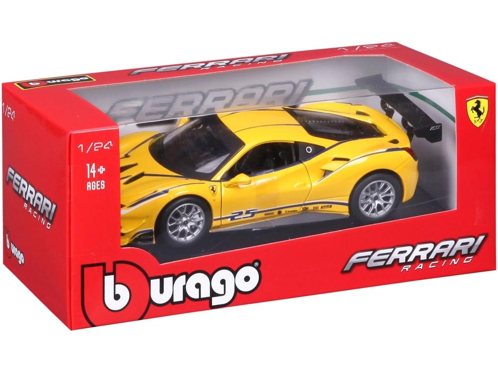 Ferrari 488 Challenge #25 Yellow 1:24 Scale Diecast Car – Bburago-Bburago-Diecast Model Centre