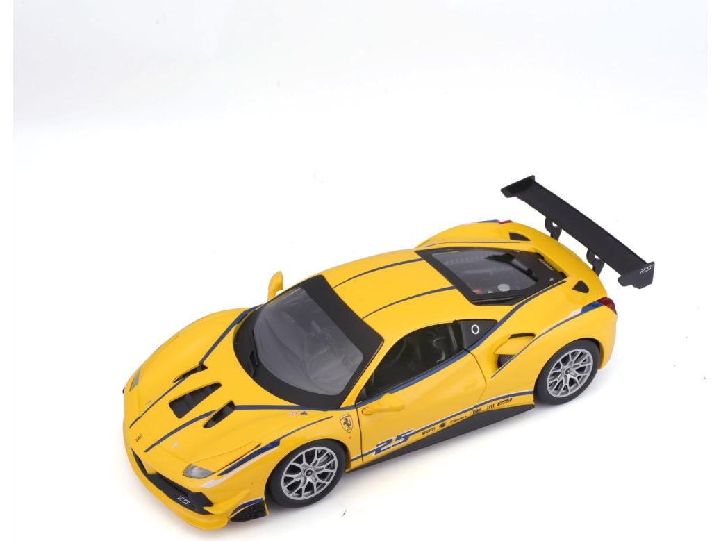 Ferrari 488 Challenge #25 Yellow 1:24 Scale Diecast Car – Bburago-Bburago-Diecast Model Centre