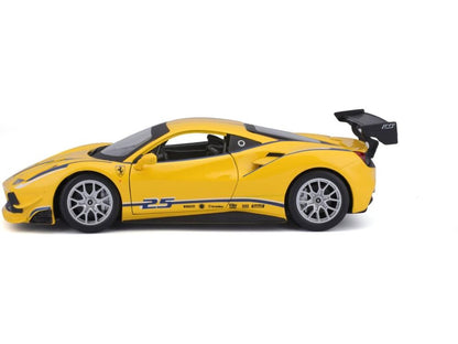 Ferrari 488 Challenge #25 Yellow 1:24 Scale Diecast Car – Bburago-Bburago-Diecast Model Centre