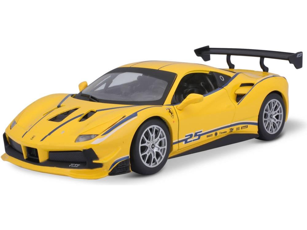 Ferrari 488 Challenge #25 Yellow 1:24 Scale Diecast Car – Bburago-Bburago-Diecast Model Centre