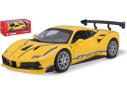 Ferrari 488 Challenge #25 Yellow 1:24 Scale Diecast Car – Bburago-Bburago-Diecast Model Centre