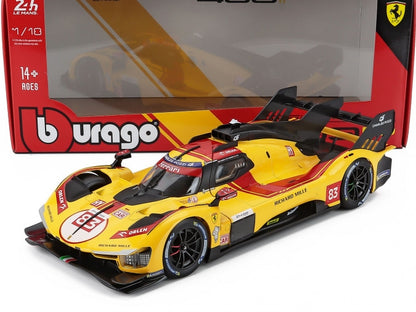 Ferrari 499P 3.0L Turbo V6 AF Corse 24h Le Mans 2025 Winner #83 Kubica/Hanson/Ye 1:18 Scale Diecast Model Car – Bburago-Bburago-Diecast Model Centre