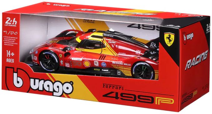 Ferrari 499P #50 Fuoco/Molina/Nielsen Winner Le Mans 24H 2024 1:24 Scale Bburago Diecast Model