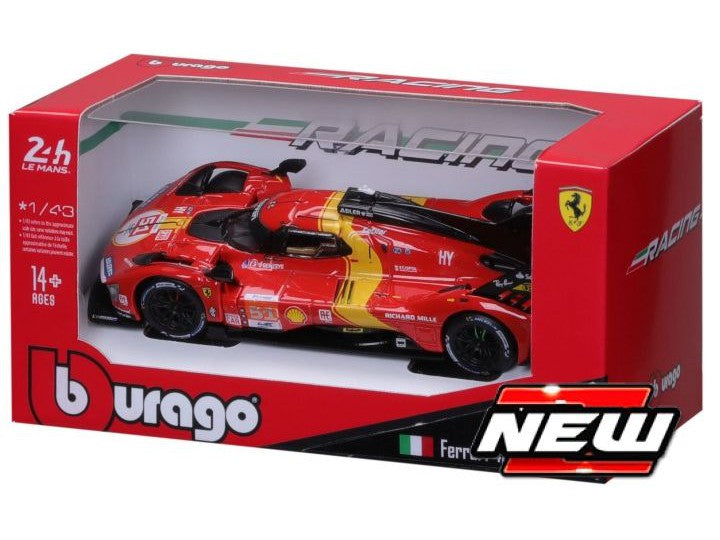 Ferrari 499P #51 Winner 24H Le Mans 2023 Calado/Giovinazzi/Pier Guidi - 1:43 Scale Model Car-Bburago-Diecast Model Centre