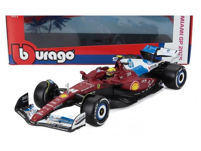 Ferrari F1 SF-25 F1Miami GP 2025 #44 Lewis Hamilton 1:18 Scale Bburago Diecast Model Car-Bburago-Diecast Model Centre