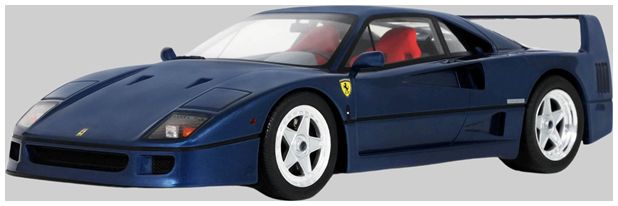Ferrari F40 Blue 1:18 Scale GT Spirit Resin Model Car-GT Spirit-Diecast Model Centre