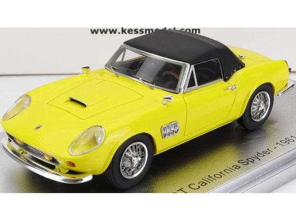Ferrari Modena 250GT California Spider Yellow Top Up 1961 1:43 Scale Kess Resin Model-Kess-Diecast Model Centre