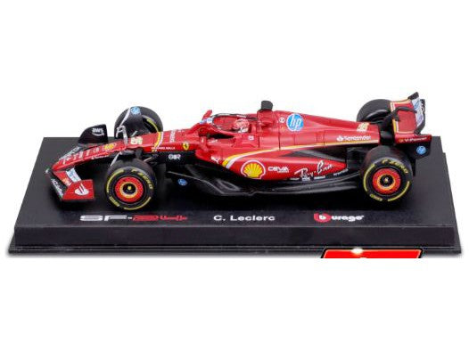 Ferrari SF-24 #16 F1 2024 Charles Leclerc - 1:18 Scale Model Car (w/helmet)-Bburago-Diecast Model Centre