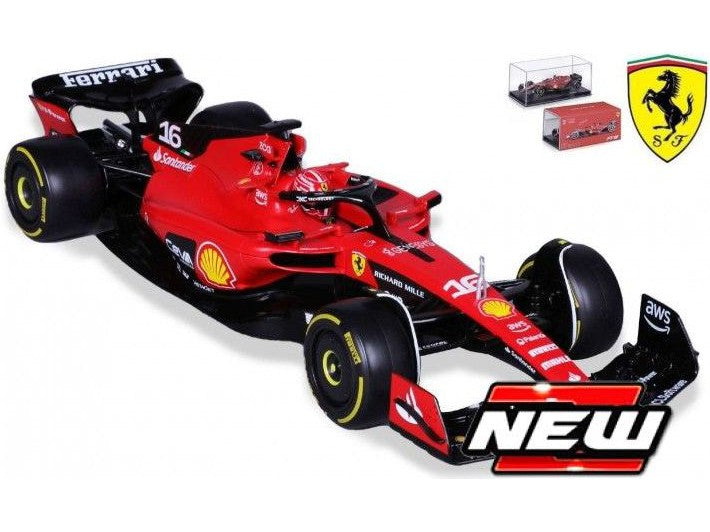 Ferrari SF-24 #16 F1 2024 Charles Leclerc - 1:43 Scale Model Car (w/helmet)-Bburago-Diecast Model Centre