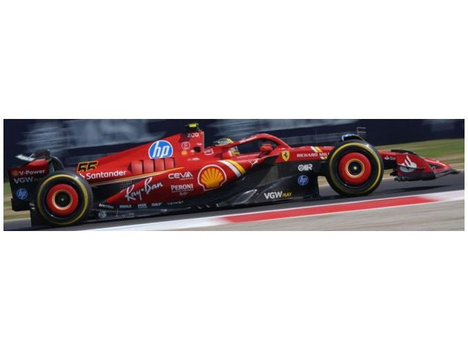 Ferrari SF-24 #55 4th F1 Italian GP 2024 Carlos Sainz - 1:43 Scale Model Car (w/helmet)-Bburago-Diecast Model Centre