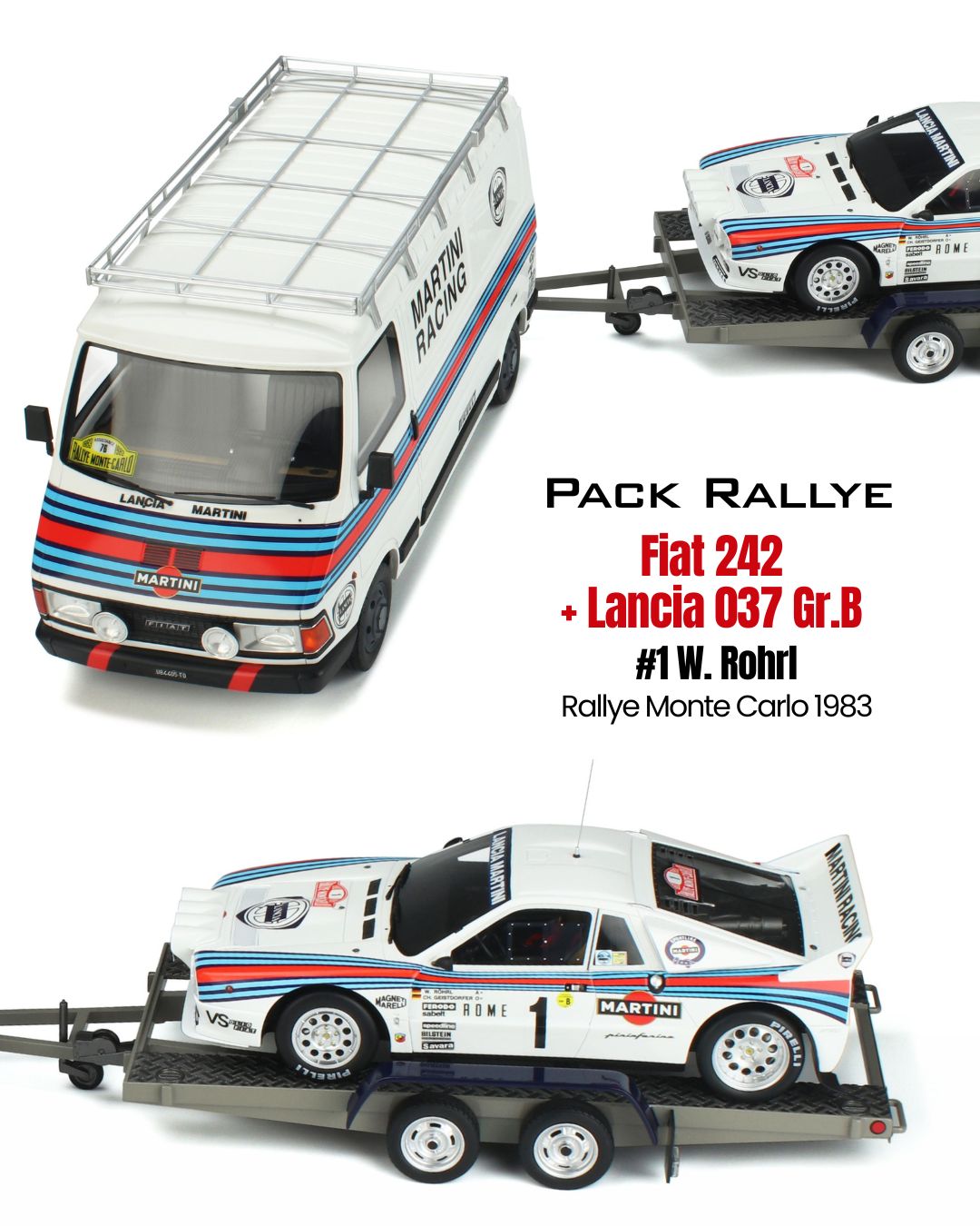 Fiat 242 Van and Lancia 037 Gr.B #1 W. Rohrl Monte Carlo Rally 1983 1:18 Scale OttOmobile Resin Model-OttOmobile-Diecast Model Centre