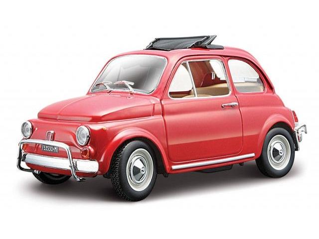 Fiat 500F 1965 Red 1:24 Scale Bburago Diecast Model Car-Bburago-Diecast Model Centre