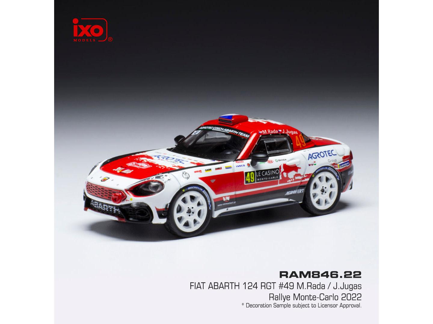 Fiat Abarth 124 RGT #49 WRC Monte Carlo 2022 M.Rada/J.Jugas 1:43 Scale IXO Diecast Model Car-IXO-Diecast Model Centre