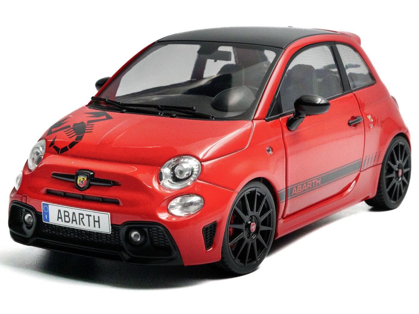 Fiat F595 Abarth2022 Rosso Maranello 1:18 Scale Solido Diecast Model-Solido-Diecast Model Centre