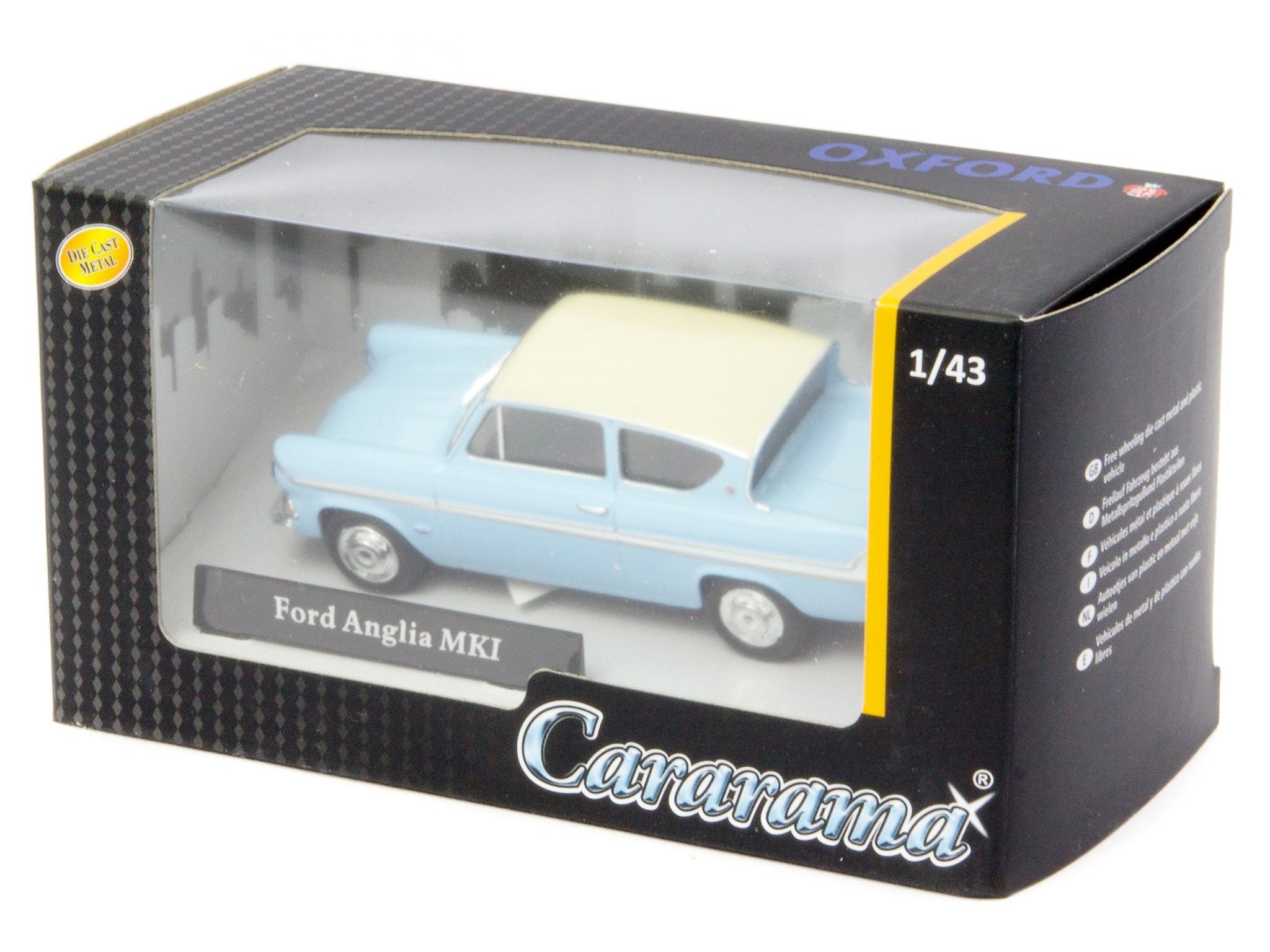 Ford Anglia 105E Pompadour Blue - 1:43 Scale Model Car-Cararama-Diecast Model Centre