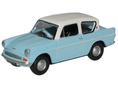 Ford Anglia Light Blue/Ermine White 1:76 Scale Diecast Car – Oxford Diecast-Oxford Diecast-Diecast Model Centre