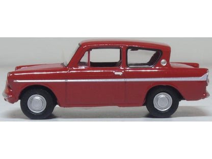 Ford Anglia Monaco Red 1:76 Scale Diecast Car – Oxford Diecast-Oxford Diecast-Diecast Model Centre